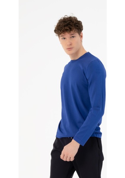 Bisiklet Yaka Slim Fit Basic Erkek Kazak