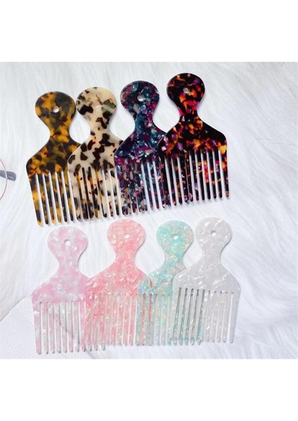 Asetat Saç Tarak Kıvırcık Saç Fırçası Mermer Leopar Baskı Saç Masaj Tarak Kadınlar Için Kore Tarzı Saç Şekillendirici Aracı (Yurt Dışından)