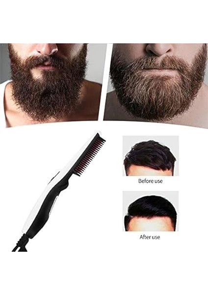 Elektrikli Sakal ve Saç Düzleştirici Fırça Profesyonel Ptc Isıtma Ütüler Erkekler Kadınlar Için Kıvırmak Düz Saç Bakımı Şekillendirici Araçları (Yurt Dışından) fiyatları