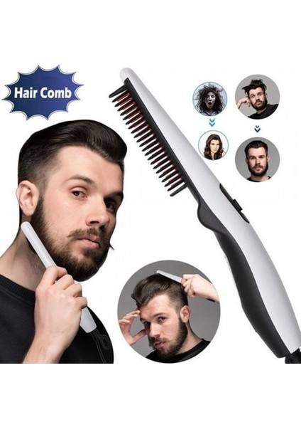 Elektrikli Sakal ve Saç Düzleştirici Fırça Profesyonel Ptc Isıtma Ütüler Erkekler Kadınlar Için Kıvırmak Düz Saç Bakımı Şekillendirici Araçları (Yurt Dışından) fırsatları