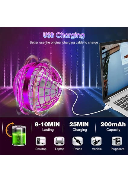 Hellokimi F-Lying Ball S-Pinner T-Oy Mini El C-Kontrollü 360° T-Oys Fly Orb Dönen M-Agic D-Rone F-Lying B-Oomerang C-Çocuklar Için Toplar (Yurt Dışından) fiyatları