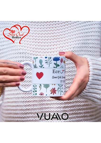 Kişiye Özel Isimli & Tarihli Desenli Kupa Bardak - Isme Özel Baskılı Kupa Bardağı fiyatları