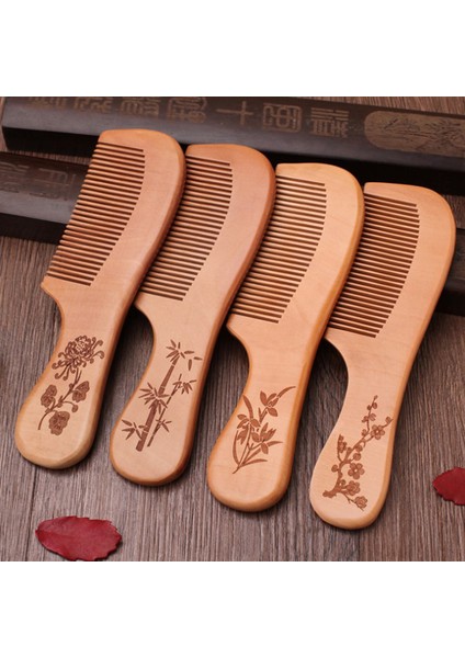 Adet Doğal Şeftali Ahşap Tarak Yakın Dişler Anti-Statik Baş Masajı Saç Bakımı (Yurt Dışından) fiyatları