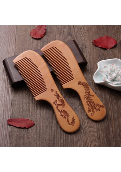 Adet Doğal Şeftali Ahşap Tarak Yakın Dişler Anti-Statik Baş Masajı Saç Bakımı (Yurt Dışından) modelleri