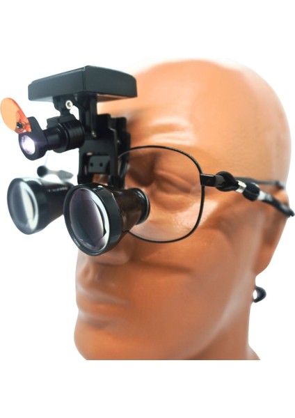 Hiperlupa LT355 Sabit Büyüteç Gözlük Ttl 3.5x Siyah 5W LED Lambal Ince Çerçeve Dental Loupe Gözlük