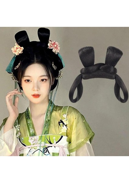Tavşan Kulakları Çin Kabarık Peruk Güvenli Kalmak Rahat Çin Antik Kostüm Cosplay Için Saçlara Zarar Vermez (Yurt Dışından)