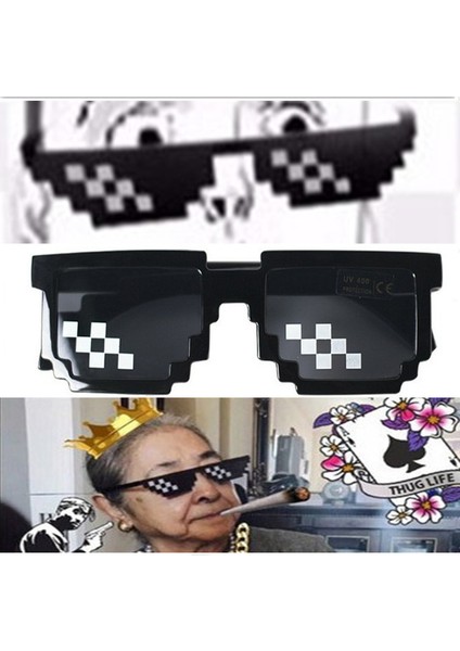 Monssjay Erkek Kadın Gözlük Gözlük Thug Life 8-Bit Mlg Minecraft Oyuncuları Için Pikselli Güneş Gözlüğü (Yurt Dışından) fiyatları