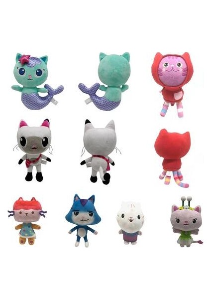 Gabby Dollhouse Peluş Oyuncaklar Kawaii Mercat Karikatür Doldurulmuş Hayvanlar Denizkızı Kedi Bebek Evi Peluş Bebek Çocuk Doğum Günü Hediyeleri (Yurt Dışından) modelleri
