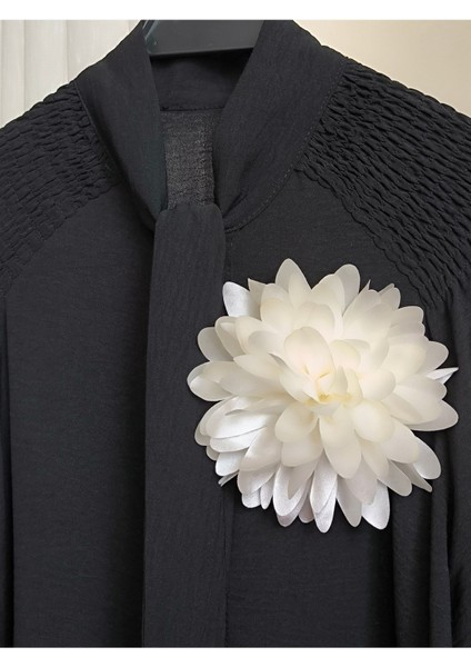 Broş/saten Kumaş Çiçek Broş (15 Cm)