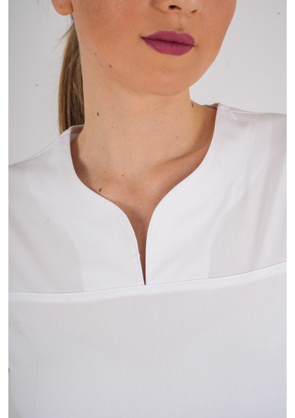 Business Model Soft Likra Beyaz Doktor Hemşire Hastane Scrubs Üniforma Takımı modelleri