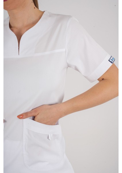 Business Model Soft Likra Beyaz Doktor Hemşire Hastane Scrubs Üniforma Takımı fırsatları