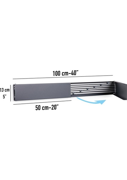Çamaşır Kurutma Askısı Antrasit (102 Cm) Açılır Kapanır , Duvara Monte Çamaşırlık