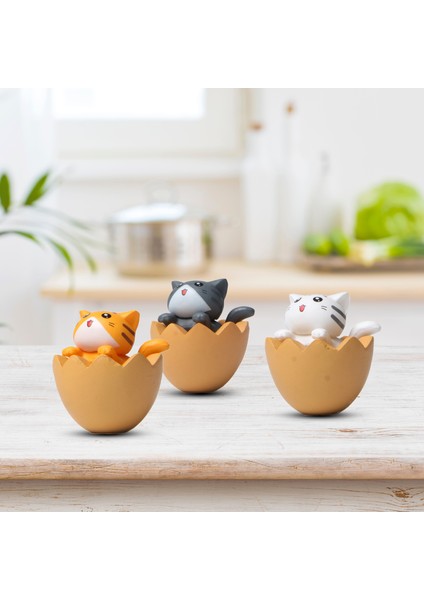 Childrenworld Kedi Figürü Bahçe Doll Koleksiyon Yumurta Kabuğu Kedi Figürü Dekorasyon (Yurt Dışından)