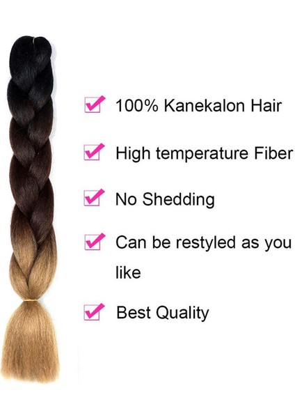 Sentetik Örgü Saç Ön Gerilmiş Jumbo Örgü Saç Uzantıları Afrika Örgüler Için 24 Inç 100G Kanekalon Saç (Yurt Dışından) modelleri