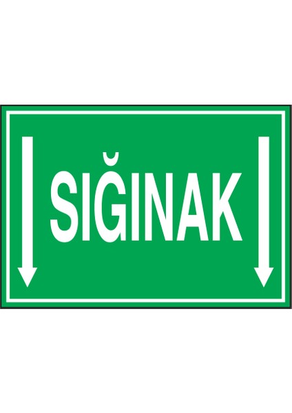 Sığınak Aşağı Yön Ok Uyarı Levhası ES207-4