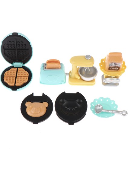 1:12 Evcilik Mini Ekmek Makinesi Tost Makinesi Çırpma Tartı Plakası Gıda Mutfak Seti (Yurt Dışından)