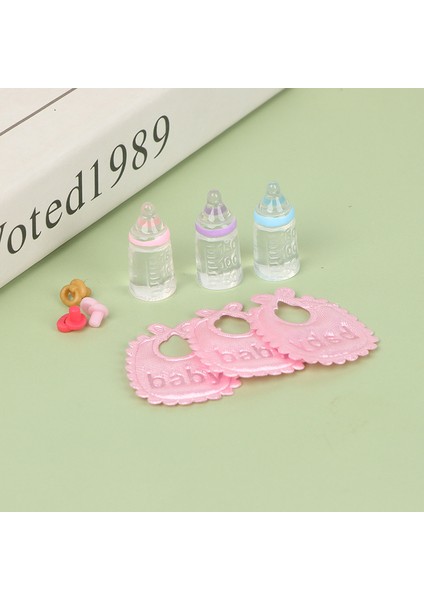1:12 Bebek Evi Minyatür Biberonlar Emzik Önlükler Seti Kreş Aksesuar Hediye (Yurt Dışından)