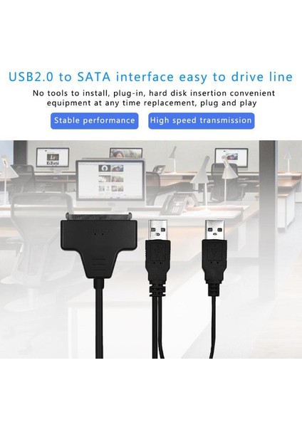 Sata Sabit Disk Sürücüsü Dönüştürücü Kablosu USB 2.0 - Sata Adaptörü Için 2.5/3.5 Inç Sabit Disk Sürücüsü Dönüştürücü Kablosu Windows Için (Yurt Dışından)