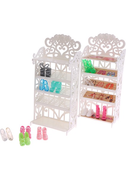 Katmanlar Beyaz Bebek Ayakkabı Rafı + Rastgele 12 Çift Ayakkabı Dollhouse Mobilya Modeli (Yurt Dışından) indirimleri