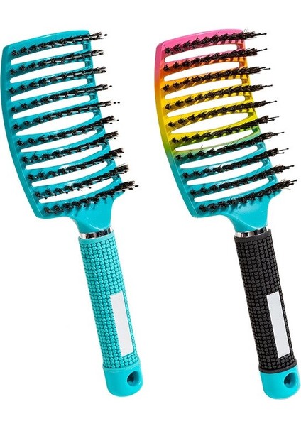 Kavisli Bacalı Tarak Saç Fırçası Profesyonel Kızlar Saç Derisi Masaj Tarak Kadınlar Için Islak Kıvırcık Detangle Salon Kuaförlük Şekillendirici (Yurt Dışından) fırsatları