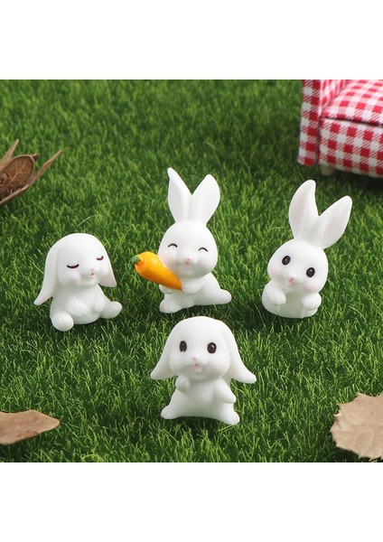 Adet Paskalya Tavşanı Havuç Minyatür Bahçe Dekor Mini Tavşan Paskalya Kek Dekor (Yurt Dışından)
