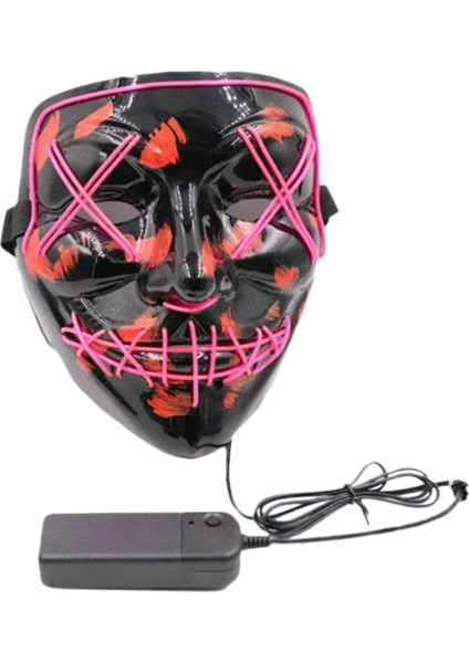 Haoen 2x Cosplay Up Wire Tasfiye Maskesi Kostüm Cadılar Bayramı Işık Korkunç LED Floresan Mor ve Mavi (Yurt Dışından) modelleri