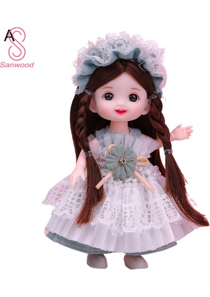 1/8 Kız Bebek Gerçekçi Aşınmaya Dayanıklı Kumaş 3D Göz Kız Bebek Çocuklar Için (Yurt Dışından)