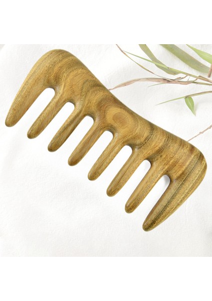 2x Geniş Dişli Saç Tarağı - Kıvırcık Saçlar Için Doğal Ahşap Tarak - Dolaşık Açıcı Için Statik Sandal Ağacı Saç Alma Ahşap Tarak (Yurt Dışından) modelleri
