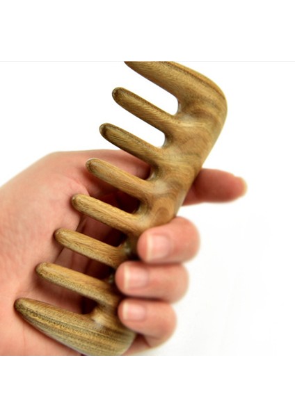 2x Geniş Dişli Saç Tarağı - Kıvırcık Saçlar Için Doğal Ahşap Tarak - Dolaşık Açıcı Için Statik Sandal Ağacı Saç Alma Ahşap Tarak (Yurt Dışından) fırsatları