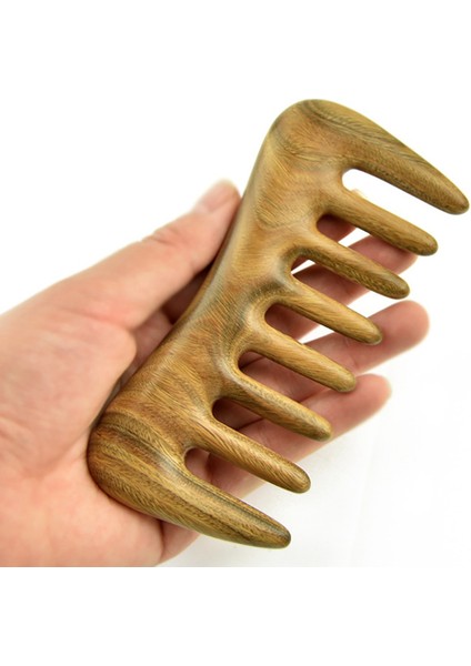 2x Geniş Dişli Saç Tarağı - Kıvırcık Saçlar Için Doğal Ahşap Tarak - Dolaşık Açıcı Için Statik Sandal Ağacı Saç Alma Ahşap Tarak (Yurt Dışından) indirimleri