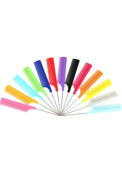 Sıcak Moda Renkli Ince Diş Tarak Metal Pin Anti-Statik Saç Stili Sıçan Kuyruğu Tarak 220X28X4MM Saç Şekillendirici Güzellik Araçları (Yurt Dışından) fiyatları
