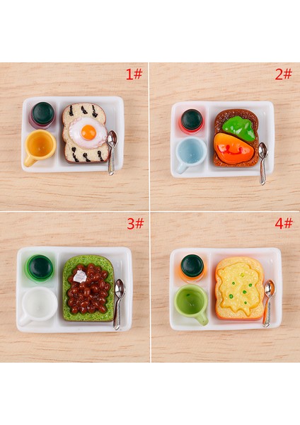 Dollhouse Minyatür Tost Ekmeği Reçel Yemek Tabağı Bardak Kaşık Seti Bebek Mutfak Oyuncak (Yurt Dışından) fırsatları