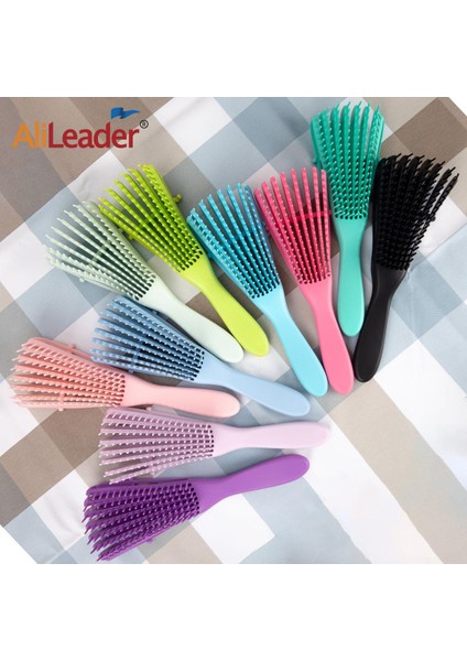 Dolaşık Açıcı Saç Fırçası Ahtapot Fırça Pembe Mor Masaj Kıvırcık Saç Fırçası Islak Saç Tarak Dolaşık Açıcı Fırça Sapı Dalgalı Kalın Saç (Yurt Dışından)