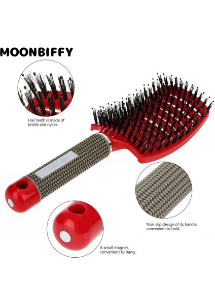 Kıl Naylon Saç Fırçası Saç Derisi Masaj Tarak Saç Fırçası Kadın Islak Kıvırcık Detangle Saç Kuaförlük Şekillendirici Araçları Fırça Salon Için (Yurt Dışından)