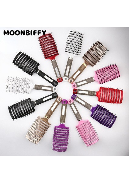 Kıl Naylon Saç Fırçası Saç Derisi Masaj Tarak Saç Fırçası Kadın Islak Kıvırcık Detangle Saç Kuaförlük Şekillendirici Araçları Fırça Salon Için (Yurt Dışından) fiyatları