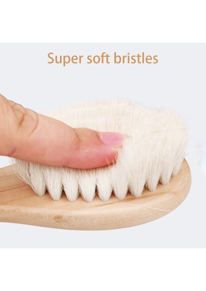 Bebek Saç Fırçası ve Yenidoğanlar Için Tarak Süper Yumuşak Yün Fırça Ahşap Saplı Doğal Kıllar Saç Fırçası Bebek Baş Masajı (Yurt Dışından) fiyatları