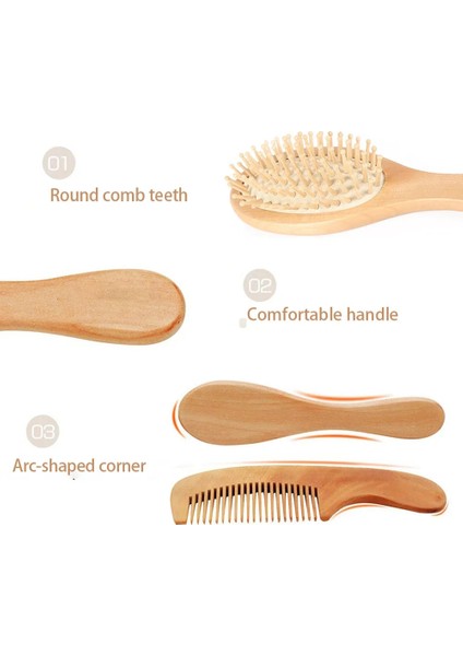 Bebek Saç Fırçası ve Yenidoğanlar Için Tarak Süper Yumuşak Yün Fırça Ahşap Saplı Doğal Kıllar Saç Fırçası Bebek Baş Masajı (Yurt Dışından) fırsatları