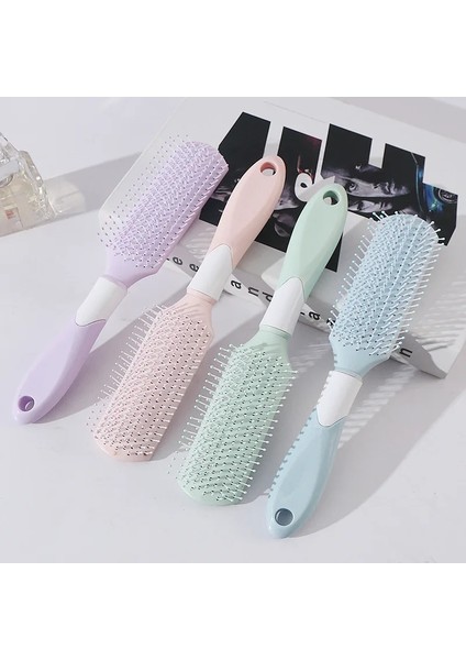 Saç Kıvırma Tarağı Escova De Cabelo 9-Row Anti-Statik Geniş Diş Kuaför Tarak Masaj Saç Şekillendirici Fırça Aksesuarları (Yurt Dışından)