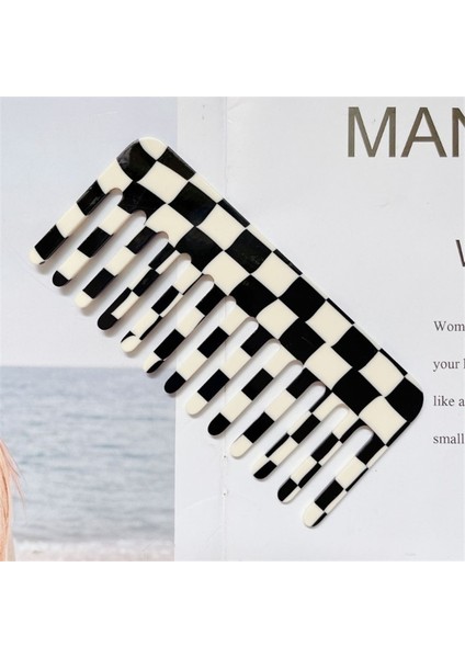 Yeni Kore Asetat Taraklar Siyah Beyaz Dama Tahtası Kare Yarım Yuvarlak Saç Tarak Anti-Statik Rahat (Yurt Dışından) fiyatları