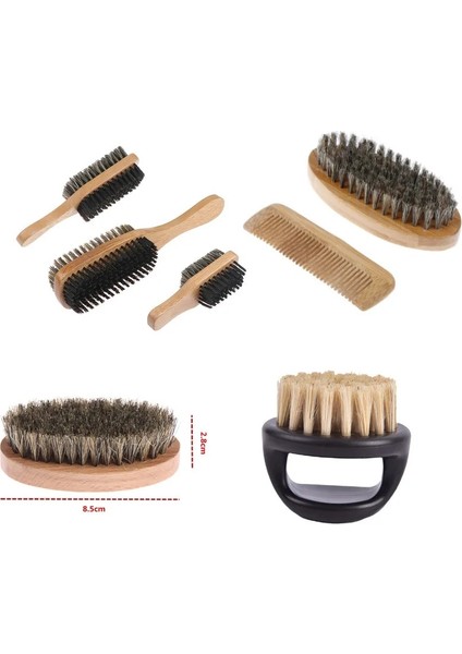 Yüksek Kaliteli Yumuşak Domuzu Kıl Ahşap Sakal Fırçası Kuaför Tıraş Aracı Erkekler Bıyık Tarak Seti Hediye Çantası ile Sakal Saç Tarak Seti (Yurt Dışından)