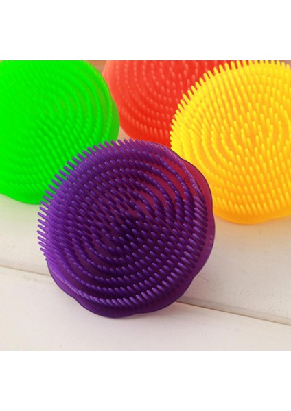 Masaj Tarak Yuvarlak Baş Masaj Aleti Solmayan Plastik Banyo Saç Derisi Tarak Banyo Aracı Kafa Cilt Şampuan Fırçası (Yurt Dışından)