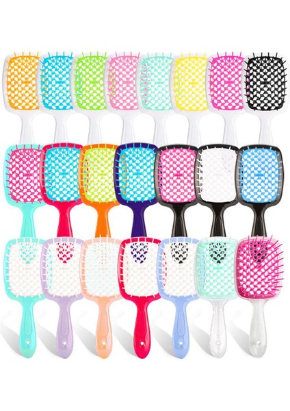 Geniş Diş Hava Yastığı Tarak Kadın Kafa Derisi Masaj Tarak Hava Yastığı Kıvırcık Saç Kabarık Şekillendirici Fırça Içi Boş Izgara Tarak (Yurt Dışından)