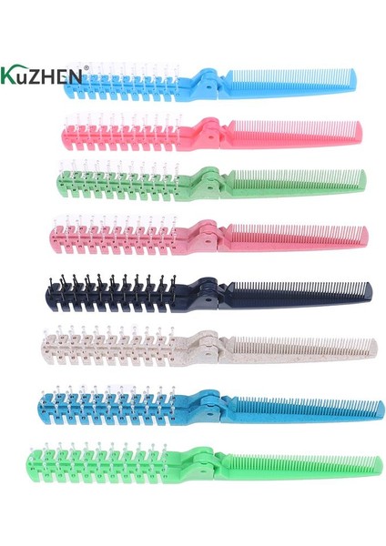 Katlanabilir Çift Başlı Dişli Saç Tarak Kadın Seyahat Taşınabilir Dıy Saç Güzellik Plastik Tarak Masaj Fırçası Kuaförlük Araçları (Yurt Dışından) modelleri