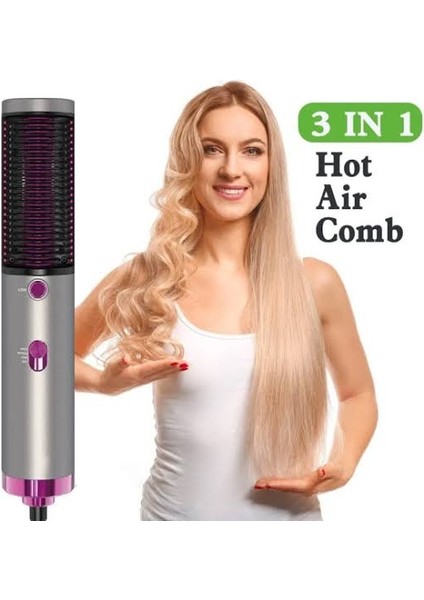 In 1 Sıcak Hava Fırçası Saç Salon Düzleştirici Hızlı Saç Kurutma Makinesi Sıcak Hava Tarağı Düzleştirici Saç Tarağı (Yurt Dışından)