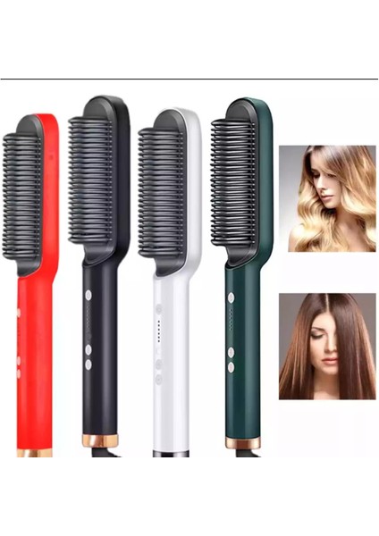 Ithal Saç Düzleştirme Fırçası Tarak Taşınabilir Erkek Sakal Düzleştirici Elektrikli Isıtmalı Tarak Hızlı Sakal Saç Şekillendirici Aracı Ev, Seyahat Için (Yurt Dışından)