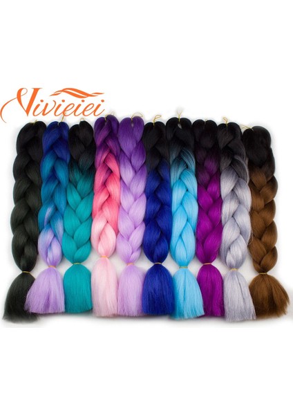 Sentetik Jumbo Örgü 24 Inç Ombre Örgü Saç Uzantıları Kadınlar Için Dıy Cochet Saç Örgüler Mor Pembe Sarı Mavi Yeşil (Yurt Dışından) fiyatları