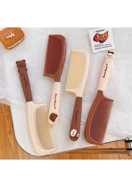 Adet Sevimli Karikatür Bebek Saç Fırçası Süt Çay Rengi Tarak Kawaii Ayı Tavşan Yumuşak Saplı Reçine Tarak Küçük Kız Için Saç Aksesuarları (Yurt Dışından)