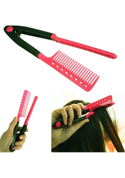 1 Adet Moda Saç Tarak V Tipi Saç Düzleştirici Tarak Dıy Salon Saç Kesimi Kuaförlük Şekillendirici Aracı Berber Anti-Statik Tarak Fırçası (Yurt Dışından)