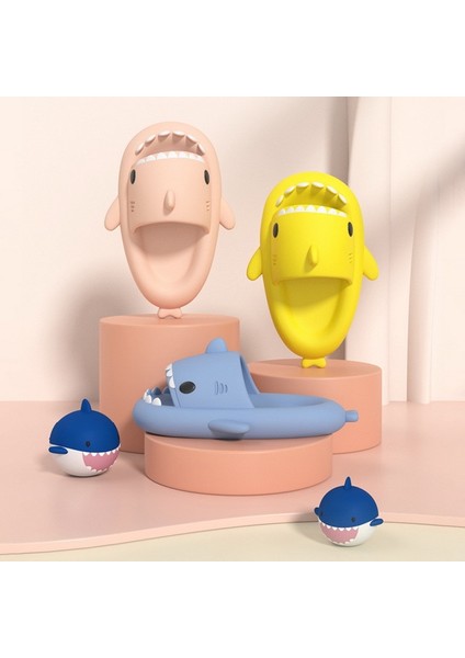 2022 Platform Sevimli Köpekbalığı Terlik Çocuklar Kapalı Banyo Köpekbalığı Slaytlar Çocuk Yaz Ayakkabı Yumuşak Eva Aile Plaj Flip Flop 4.0cm (Yurt Dışından) fiyatları