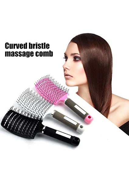 Kıl Naylon Kadın Tarak Saç Derisine Masaj Tarak Saç Fırçası Islak Kıvırcık Detangle Saç Fırçası Salon Kuaförlük Şekillendirici Araçları (Yurt Dışından)